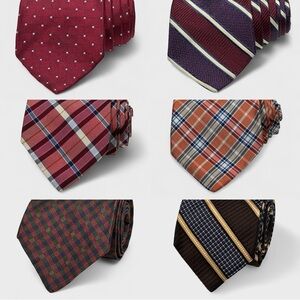 Lot of 6 - Faconnable Luxury Men’s Necktie 100% Silk Made In Italy & France